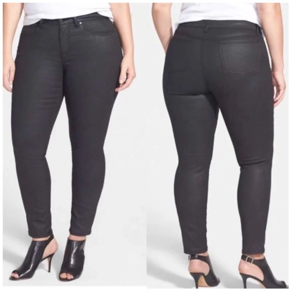 Eileen Fisher Waxed Skinny Jeans Organic Cotton Blend